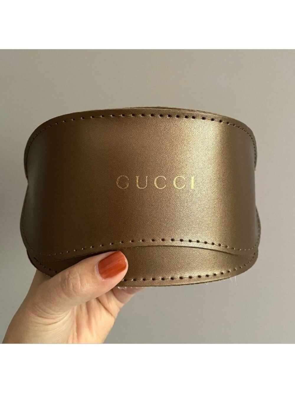 Gucci Gold Sunglasses Case - for wraparounds, LARGE!